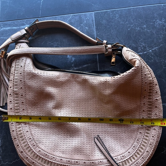 Vegan Nude Color Cross Body Bag , Half Moon - Picture 10 of 13